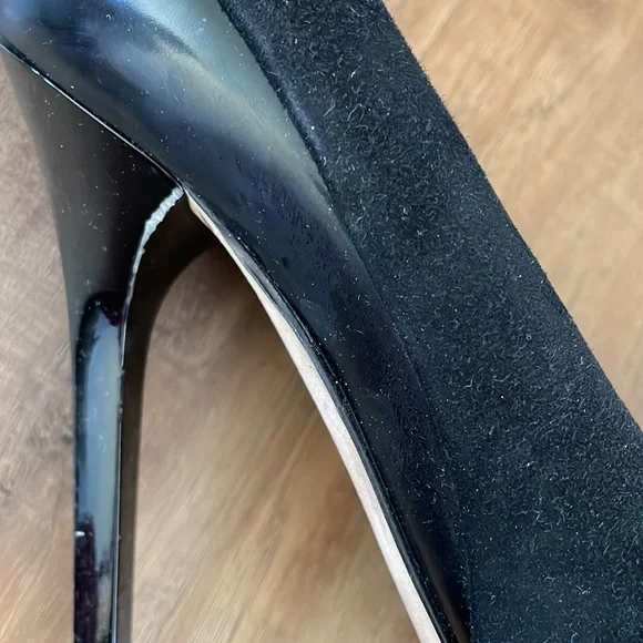 Black half suede Jimmy Choo pumps